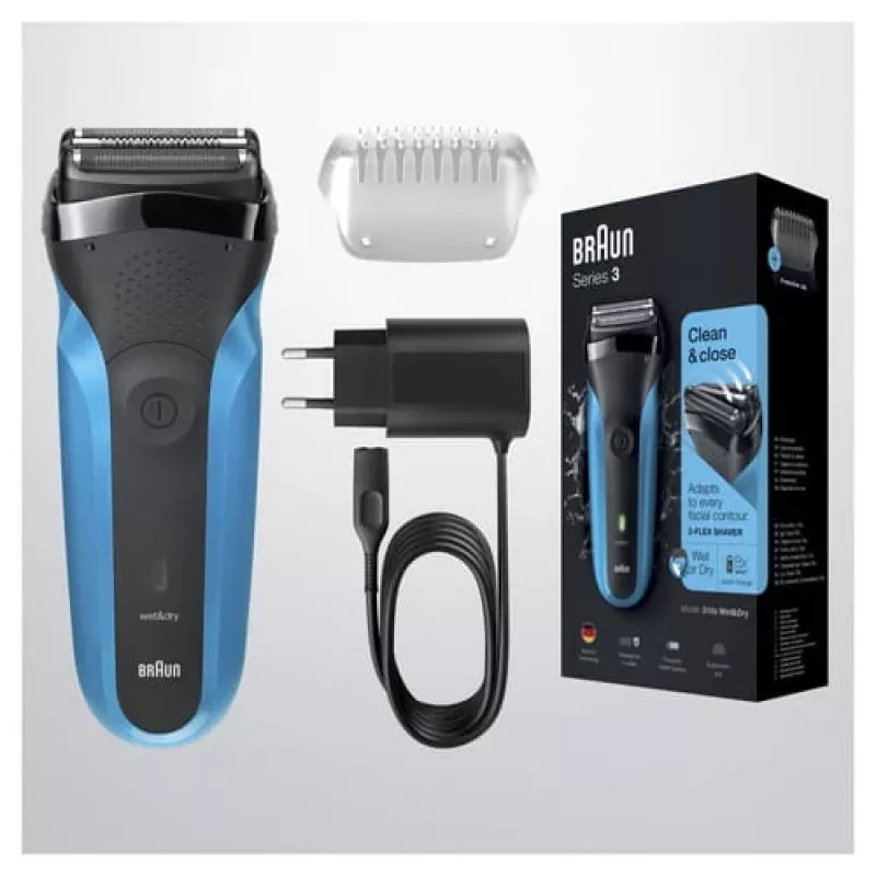 Braun Series 3 310s kalusterä trimmeri musta, sininen