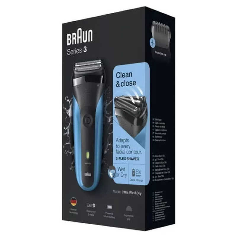 Braun Series 3 310s kalusterä trimmeri musta, sininen
