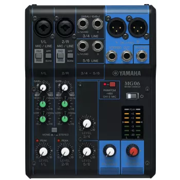 Yamaha MG06 audiomikseri 6 kanavaa musta