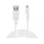 Sandberg MicroUSB synkronointi-/latauskaapeli 3 m, 3 m, USB-A, Micro-USB B, USB 2.0, uros/uros, valkoinen