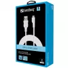 Sandberg MicroUSB synkronointi-/latauskaapeli 3 m, 3 m, USB-A, Micro-USB B, USB 2.0, uros/uros, valkoinen