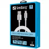 Sandberg MicroUSB käännettävä kaapeli 1 m, 1 m, USB-A, Micro-USB A, hopea, valkoinen