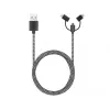 Sandberg 3in1 Lightning+MicroUSB+USB-C 1 m, 1 m, Micro-USB A, USB-A, uros/uros, musta, harmaa