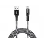 Sandberg Survivor Lightning -kaapeli 2 m, 2 m, Lightning, USB-A, uros, uros, musta, harmaa