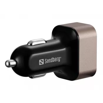 Sandberg autolaturi 1xQC3.0+1xUSBC 24W, auto, savukkeensytytin, 12 V, musta, harmaa