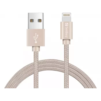 Sandberg Excellence Lightning kulta 1 m, 1 m, Lightning, USB-A, kulta, suora, suora