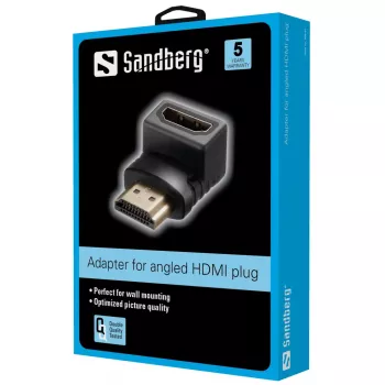 Sandberg HDMI 2.0 kulmasovitin, HDMI, HDMI, musta