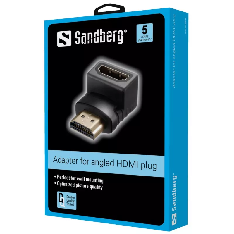 Sandberg HDMI 2.0 kulmasovitin, HDMI, HDMI, musta