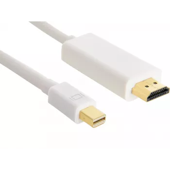 Sandberg kaapeli MiniDP > HDMI 1,5 m, 1,5 m, Mini DisplayPort, HDMI, uros, uros, valkoinen