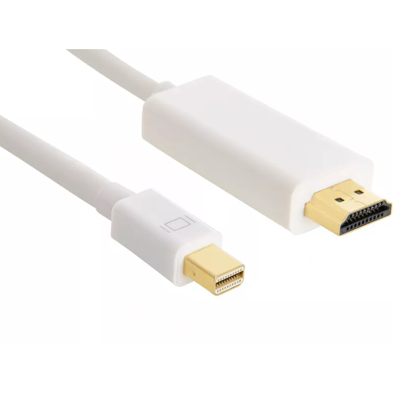 Sandberg kaapeli MiniDP > HDMI 1,5 m, 1,5 m, Mini DisplayPort, HDMI, uros, uros, valkoinen