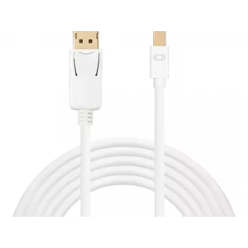 Sandberg DP-MiniDP 1.2 4K uros-uros 2 m, 2 m, DisplayPort, Mini DisplayPort, uros, uros, valkoinen