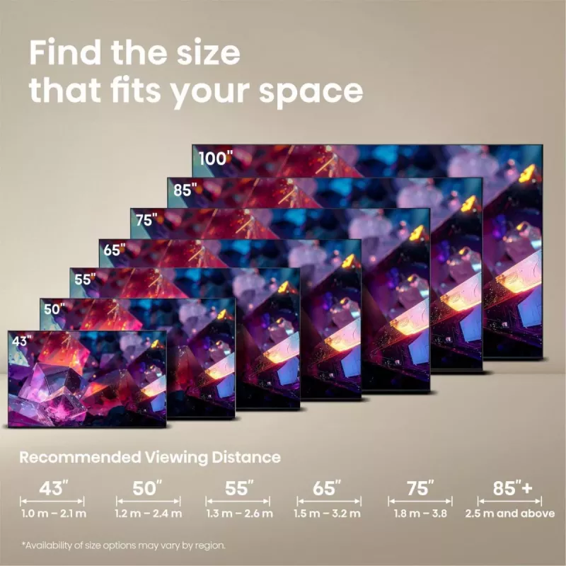 Hisense 65E7S PRO TV 165,1 cm (65 tuumaa) UHD+ Smart-TV WLAN musta 350 cd/m²