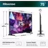 Hisense 75E7S PRO TV 189 cm (75 tuumaa) UHD+ Smart-TV Wi-Fi musta 350 cd/m²