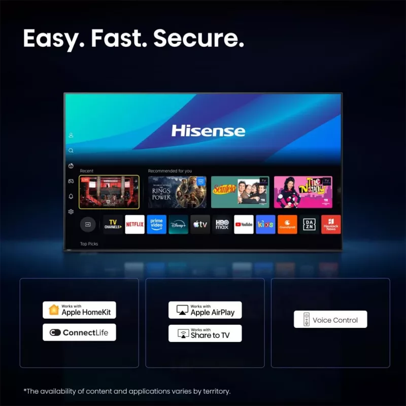 Hisense 85E7S PRO TV 2,16 m (85 tuumaa) UHD+ Smart-TV Wi-Fi musta 400 cd/m²