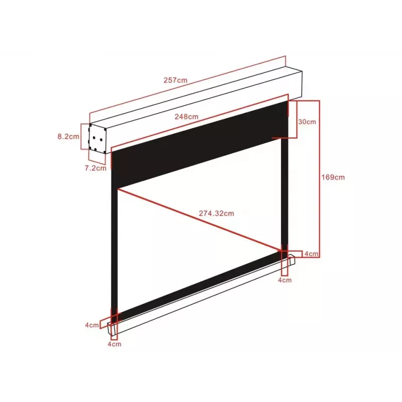 Multibrackets M 16:9 moottorikäyttöinen projektiokangas 240x135, 108 tuumaa