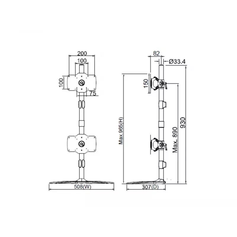 Multibrackets M VESA Desktopmount yksittäisteline 24