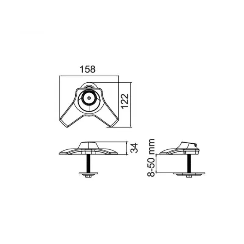 Läpivientikanta Multibrackets M Desktopmount yksi-/kaksi-/kolmoisnäyttötelineille musta malli