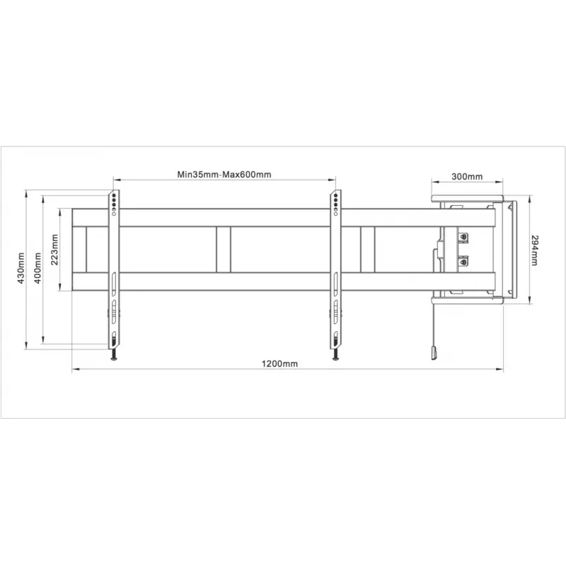 Multibrackets M Universal Swing Arm 180 astetta Large musta 75 kg 48-69 inch