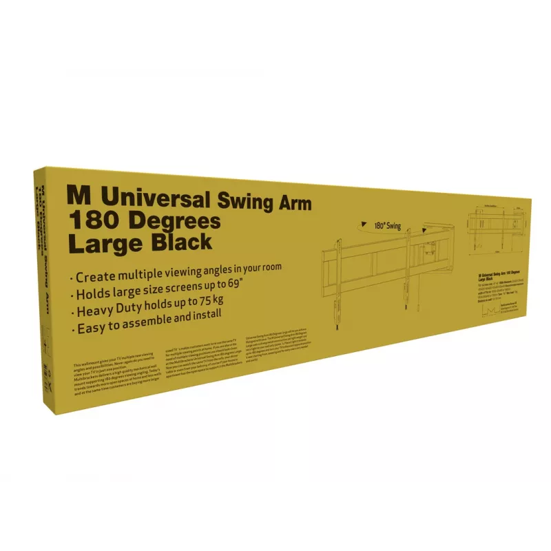 Multibrackets M Universal Swing Arm 180 astetta Large musta 75 kg 48-69 inch