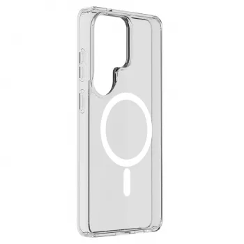 Cellularline Clear Mag - Galaxy S26 Ultra erittäin kestävä läpinäkyvä kotelo kumireunalla, yhteensopiva Qi2-ekosysteemin ja magneettisten lisävarusteiden kanssa, käsitelty kellastumista vastaan.