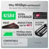 Axagon EEM2-40G USB-C 40Gbps M.2 NVMe SSD-kotelo, ARMORED alumiini