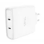 Laturi TRUST Maxo 100W 2-portti USB-C GaN — 100 W, 2x USB-C, 20 V max, AC, sisäkäyttö, 2 m kaapeli, valkoinen