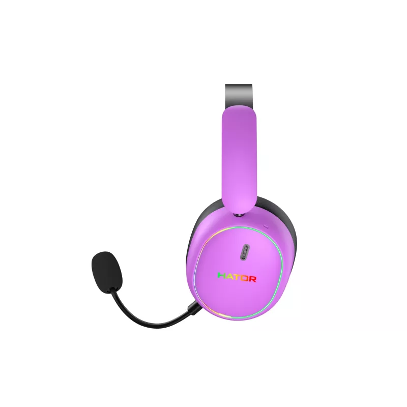 HATOR Phoenix 2 langaton kuulokemikrofoni johdollinen & langaton pääpanta pelaaminen USB Type-C / USB Type-A Bluetooth violetti