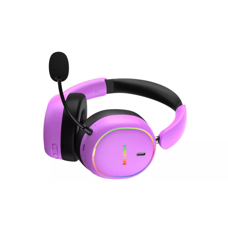HATOR Phoenix 2 langaton kuulokemikrofoni johdollinen & langaton pääpanta pelaaminen USB Type-C / USB Type-A Bluetooth violetti