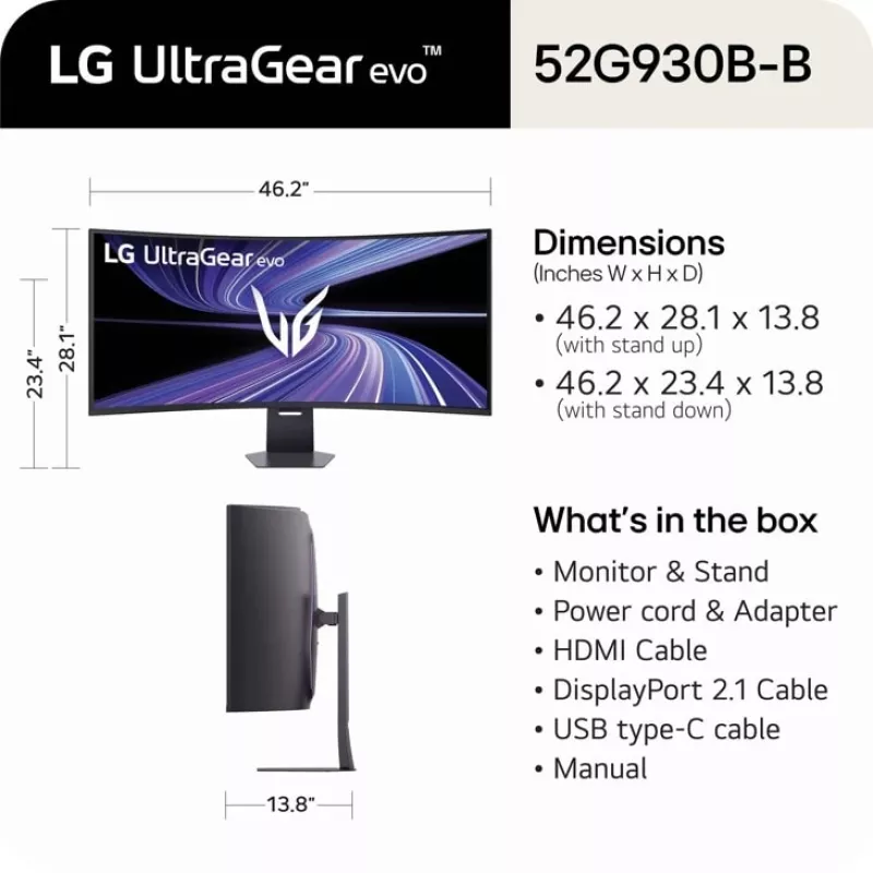 LG 52G930B-B.AEU -tietokonenäyttö 132,1 cm (52 tuumaa) 5120 x 2160 pikseliä musta