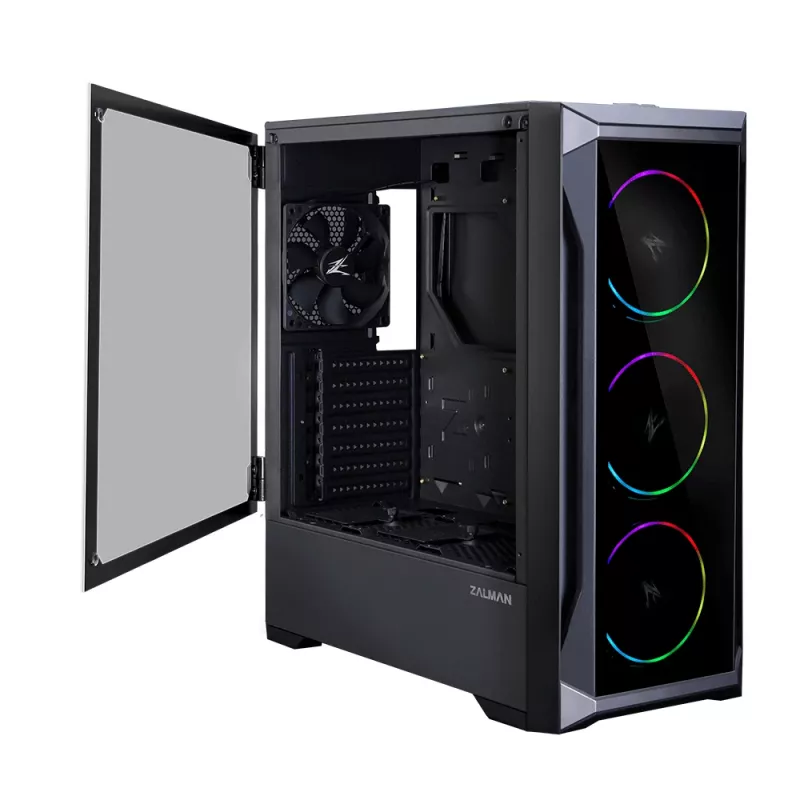 Zalman Z8 TG ATX Mid Tower PC-kotelo, ARGB-tuuletin x3, T/G Midi Tower musta