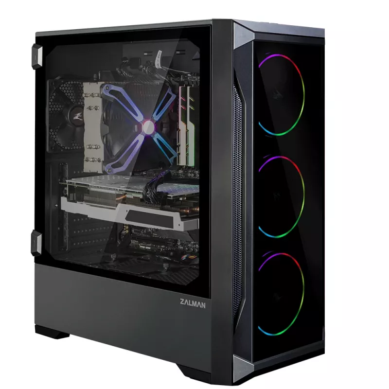 Zalman Z8 TG ATX Mid Tower PC-kotelo, ARGB-tuuletin x3, T/G Midi Tower musta