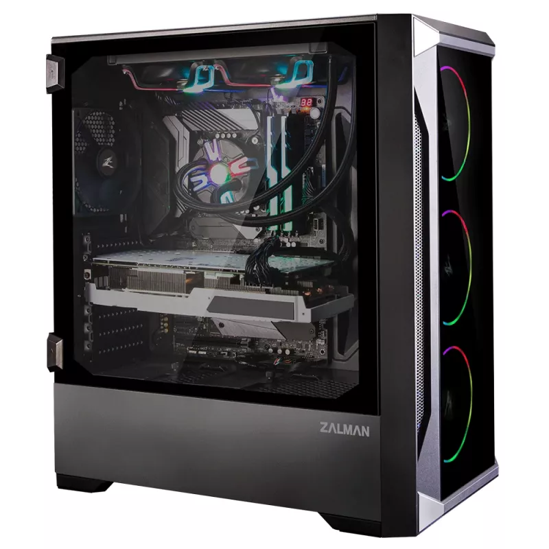 Zalman Z8 TG ATX Mid Tower PC-kotelo, ARGB-tuuletin x3, T/G Midi Tower musta
