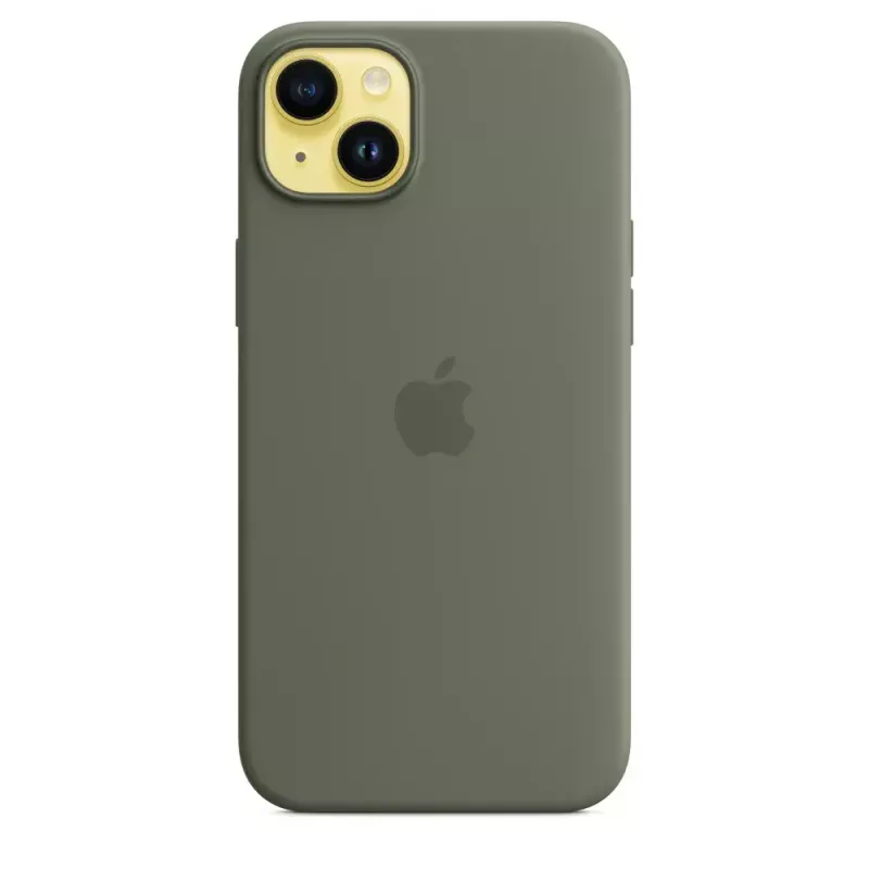 Kotelo Apple iPhone 14 Plus silikonikotelo MagSafe oliivi