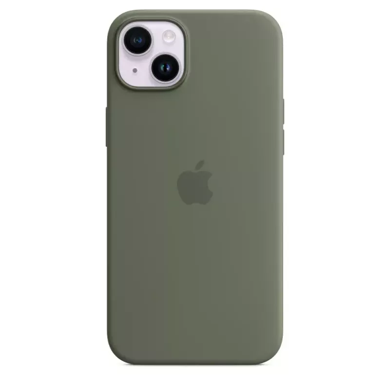 Kotelo Apple iPhone 14 Plus silikonikotelo MagSafe oliivi