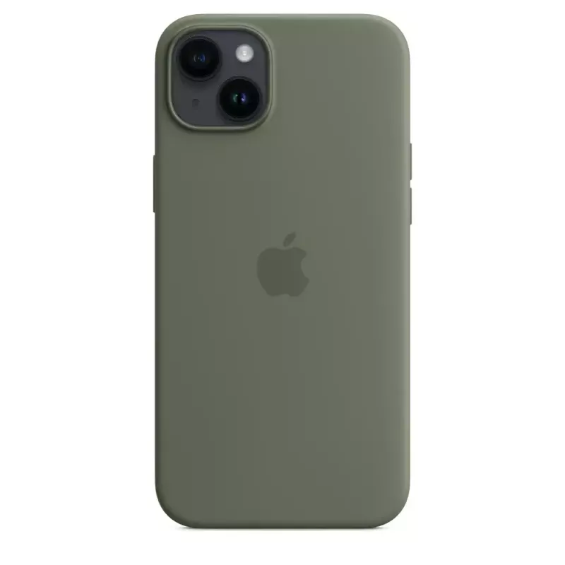 Kotelo Apple iPhone 14 Plus silikonikotelo MagSafe oliivi