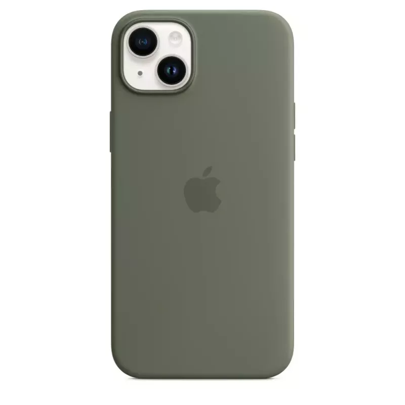 Kotelo Apple iPhone 14 Plus silikonikotelo MagSafe oliivi