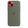 Kotelo Apple iPhone 14 Plus silikonikotelo MagSafe oliivi