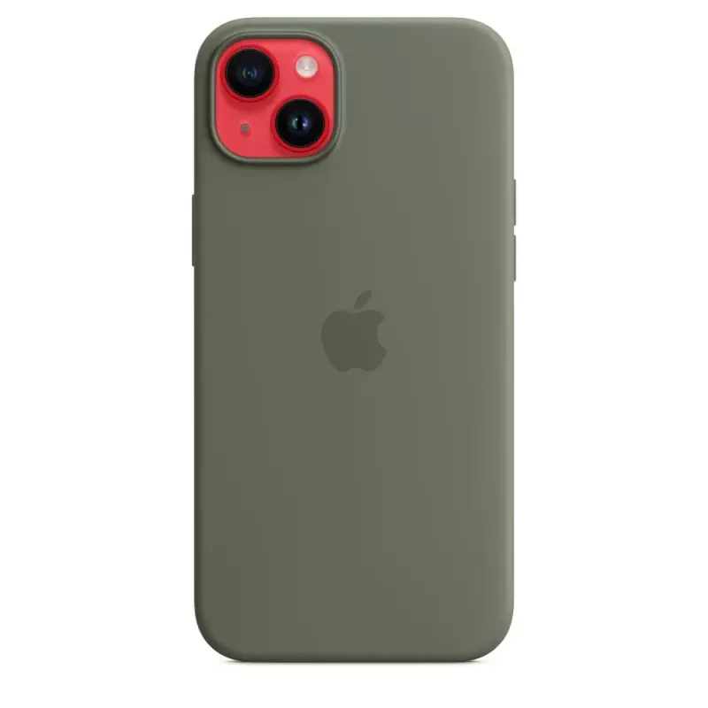 Kotelo Apple iPhone 14 Plus silikonikotelo MagSafe oliivi