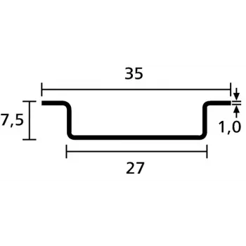 Kaapeliläpivientitarvike HellermannTyton 181-47061 — teräsvälikappale 35 mm x 7,5 mm