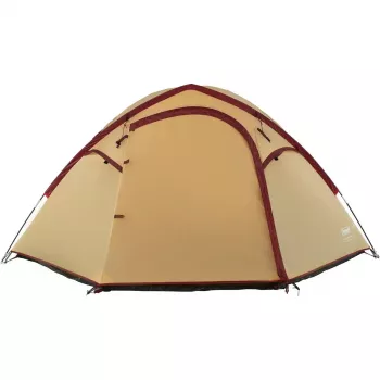 COLEMAN Darwin 4 Plus kesäretkiteltta 4 henkilölle — beige/tummanpunainen