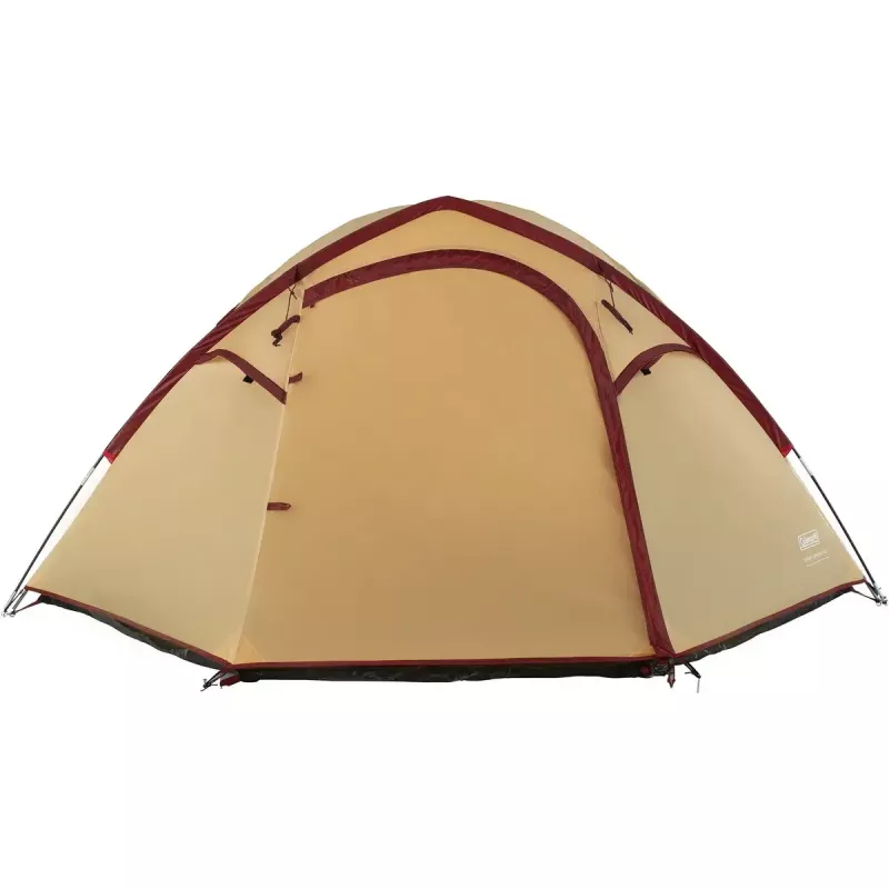COLEMAN Darwin 4 Plus kesäretkiteltta 4 henkilölle — beige/tummanpunainen