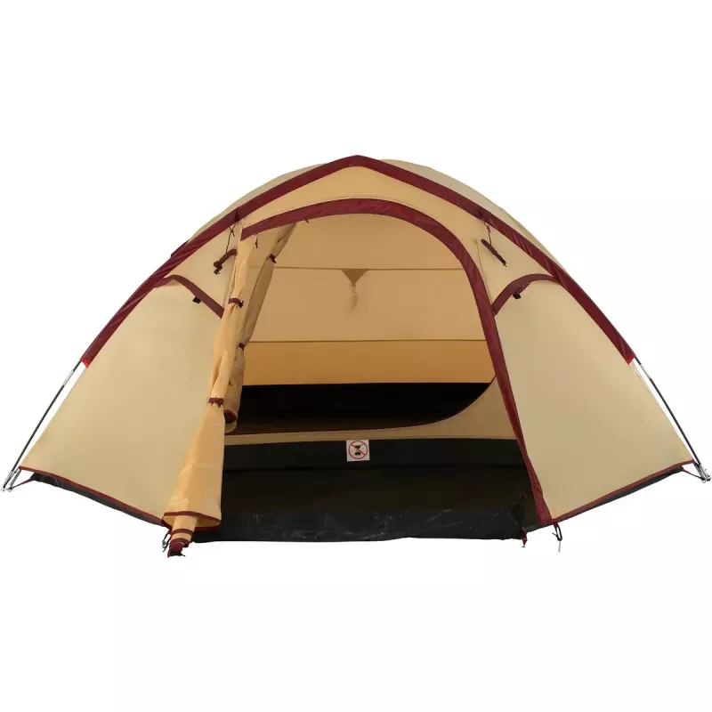 COLEMAN Darwin 4 Plus kesäretkiteltta 4 henkilölle — beige/tummanpunainen