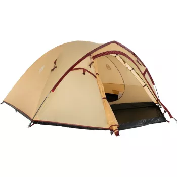 COLEMAN Darwin 4 Plus kesäretkiteltta 4 henkilölle — beige/tummanpunainen
