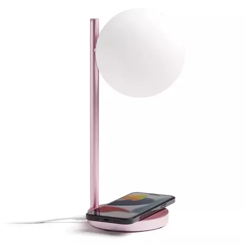 Pöytä-LED-valaisin Lexon Bubble Lamp LH70LP vaaleanpunainen 15W langattomalla laturilla