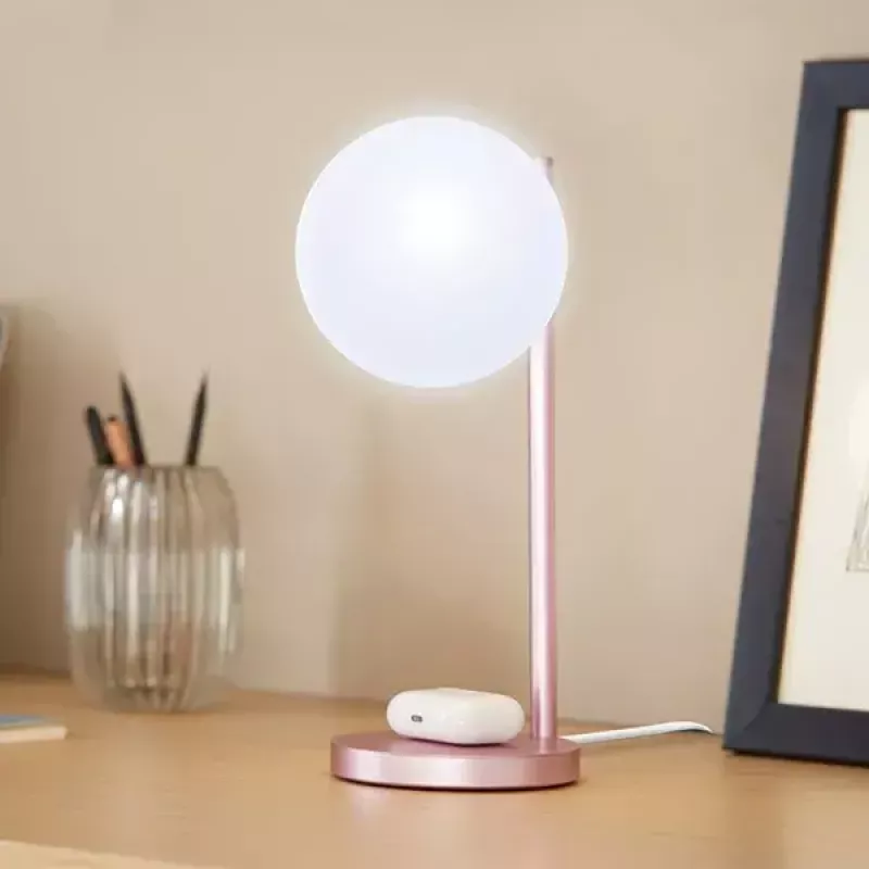 Pöytä-LED-valaisin Lexon Bubble Lamp LH70LP vaaleanpunainen 15W langattomalla laturilla