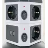 Jatkojohto Schwaiger STDT2718 1,8 m 7 pistorasiaa sisäkäyttöön musta valkoinen