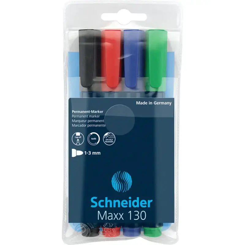 Schneider Maxx 130 permanenttitussi, 1-3 mm, eri värejä