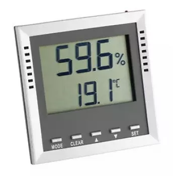 TFA-Dostmann 30.5010 elektroninen sisähygrometri digitaalinäyttö harmaa hopea