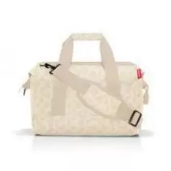 Käsilaukku Reisenthel allrounder M – polyesteri medium 18 L, 400×240 mm, beige ruskealla hihnalla