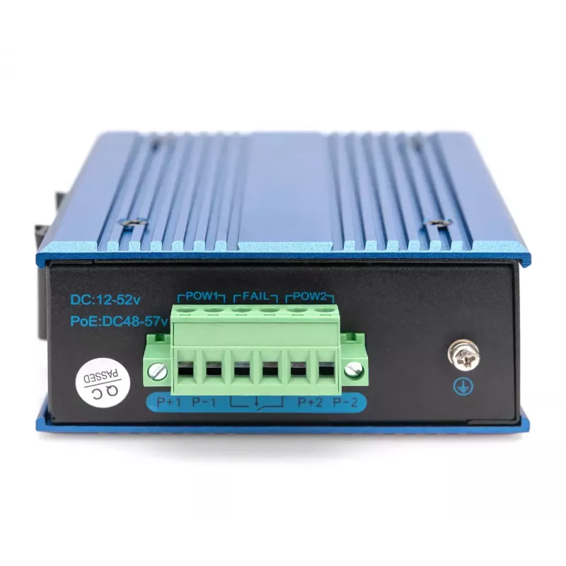 Digitus 4 portin Fast Ethernet verkon PoE-kytkin, teollinen, hallitsematon, 1 SFP uplink
